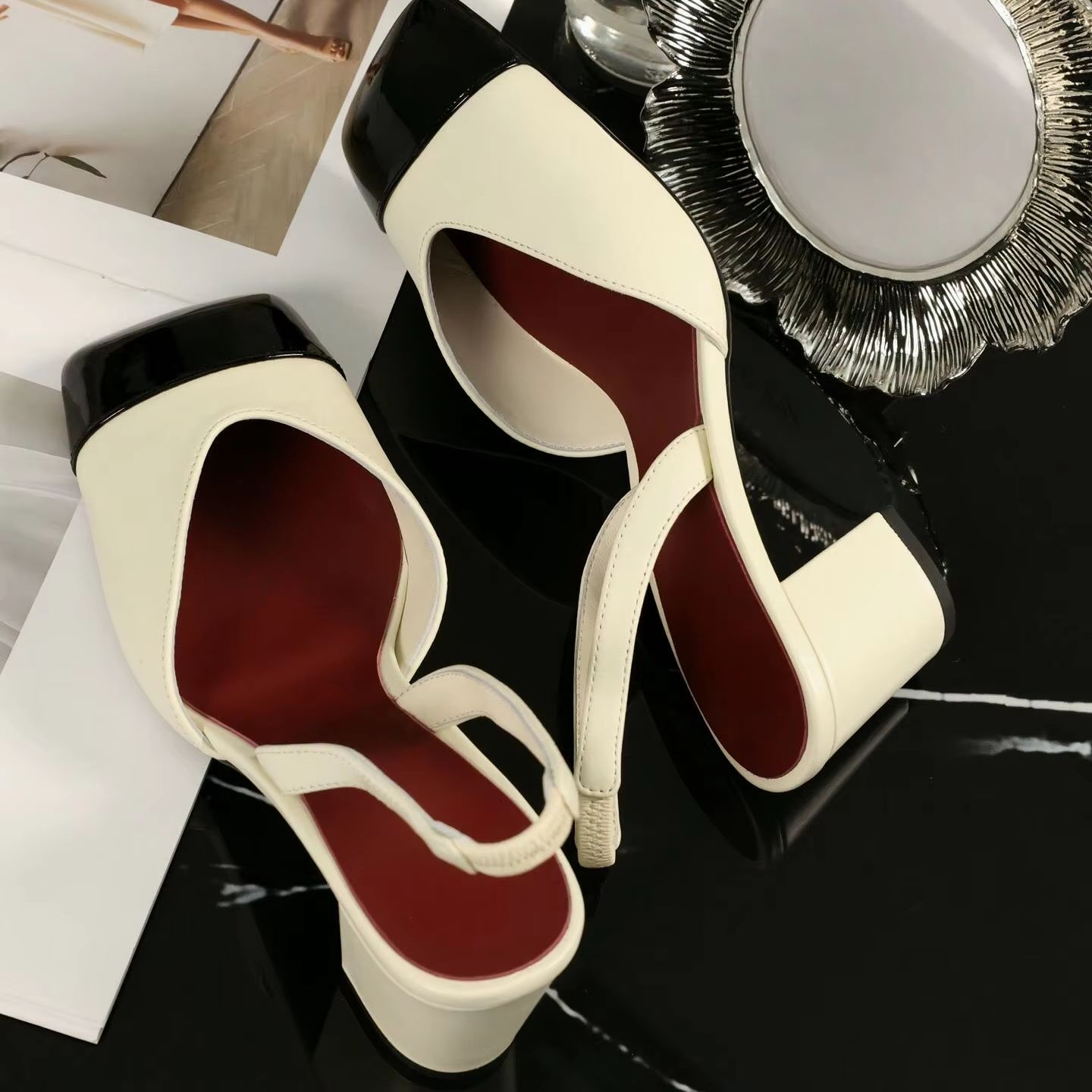 Sandals - Zapatos de Tacón Bajo para Mujer,