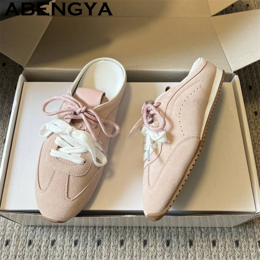 Running Shoes - Zapatillas planas informales con cordones para
