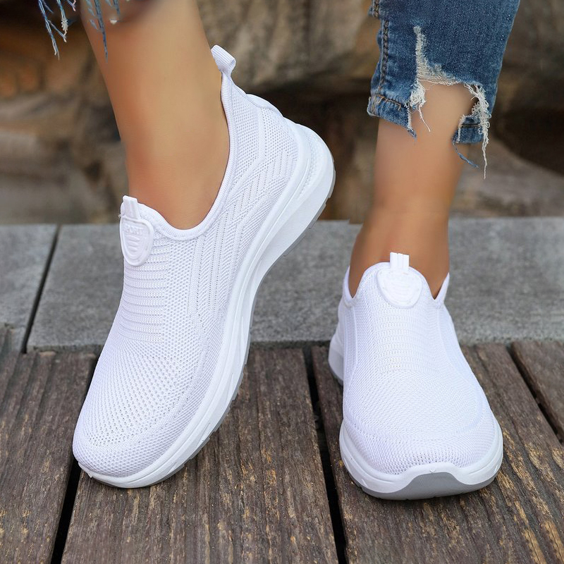 Breathable Mesh Athletic Shoes - Zapatos deportivos informales sin cordones para