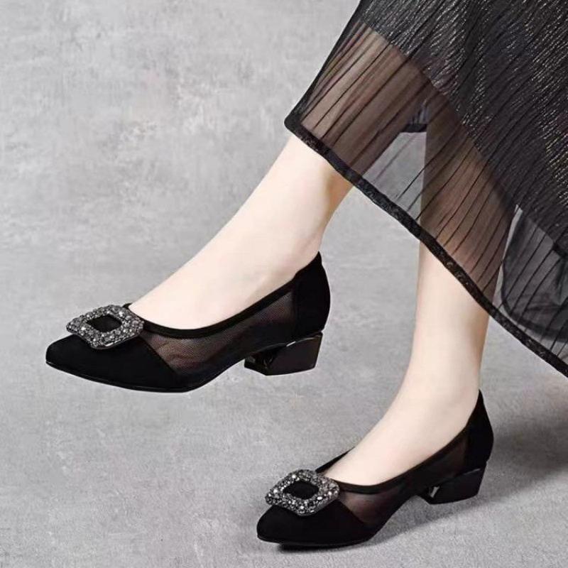 Women'S Shoes - Elegantes Zapatos de Tacón Cuadrado con