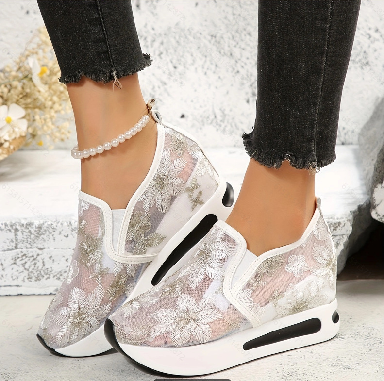 Zapatos planos de encaje con p - Breathable Mesh Athletic Shoes reseña y precio