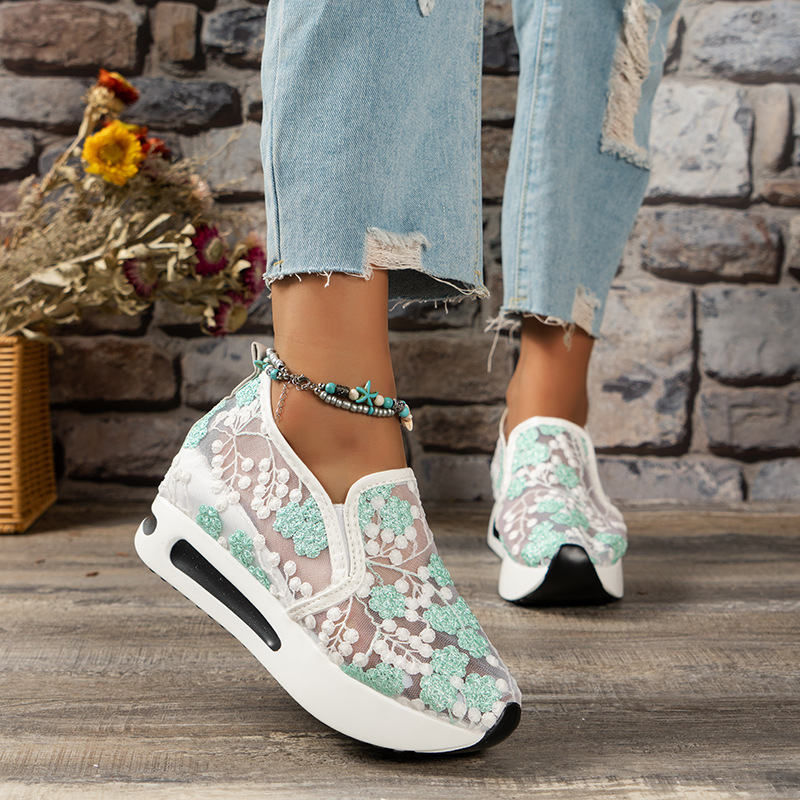 Zapatos planos de encaje con p - Breathable Mesh Athletic Shoes reseña y precio
