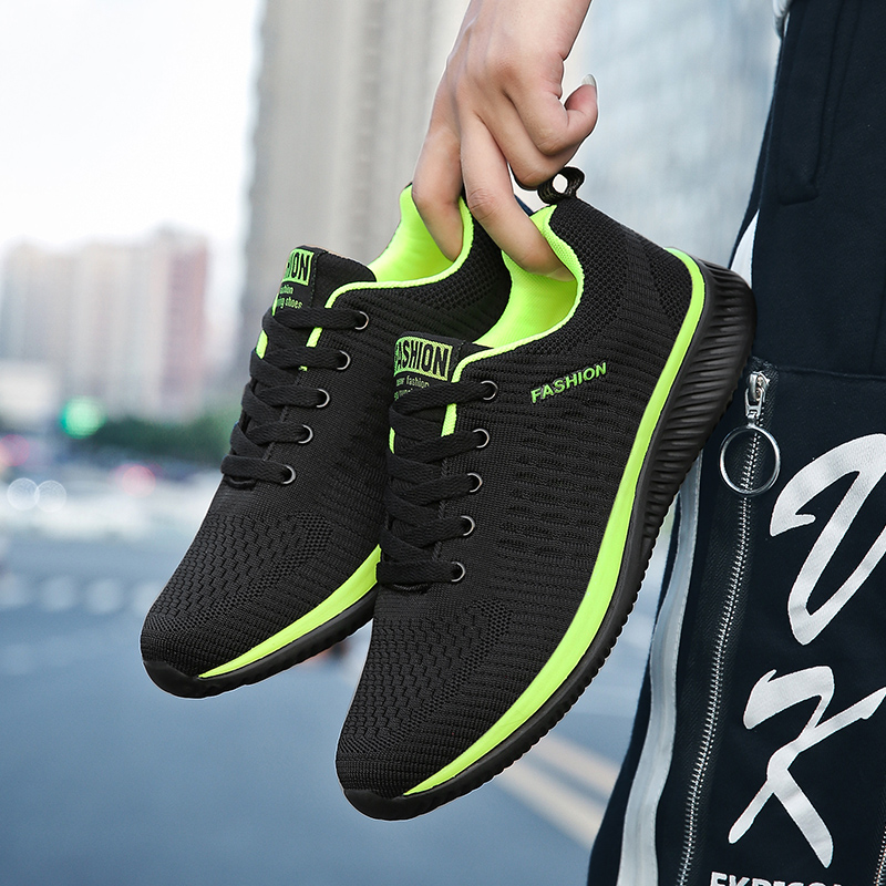 YRZL-Zapatillas deportivas tra - Knit Fabric Lace Up Sneakers reseña y precio