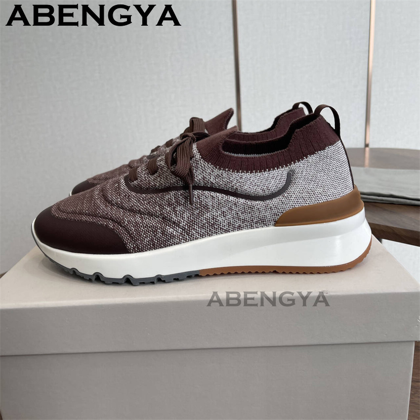 Nuevos mocasines de punto mult - Knit Fabric Lace Up Sneakers reseña y precio